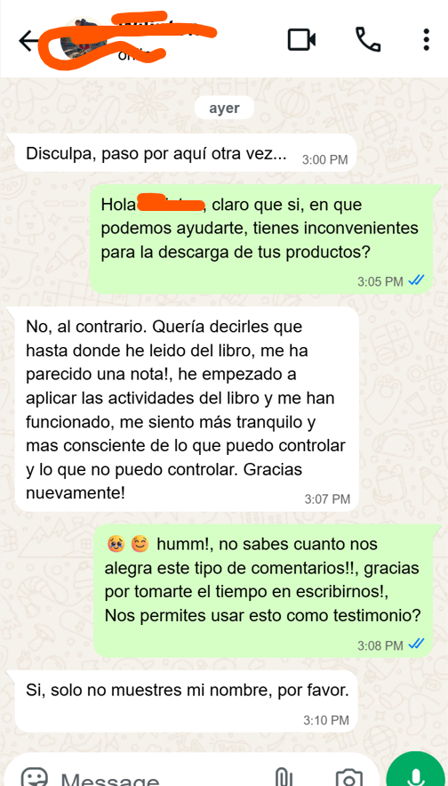 Testimonio real WhatsApp